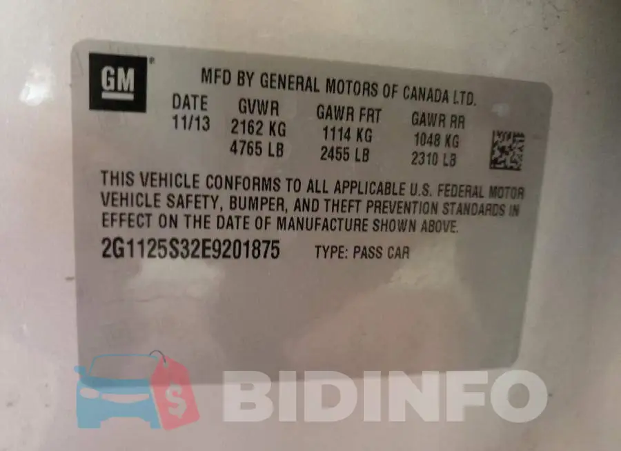 2G1125S32E9201875 Photo# 13