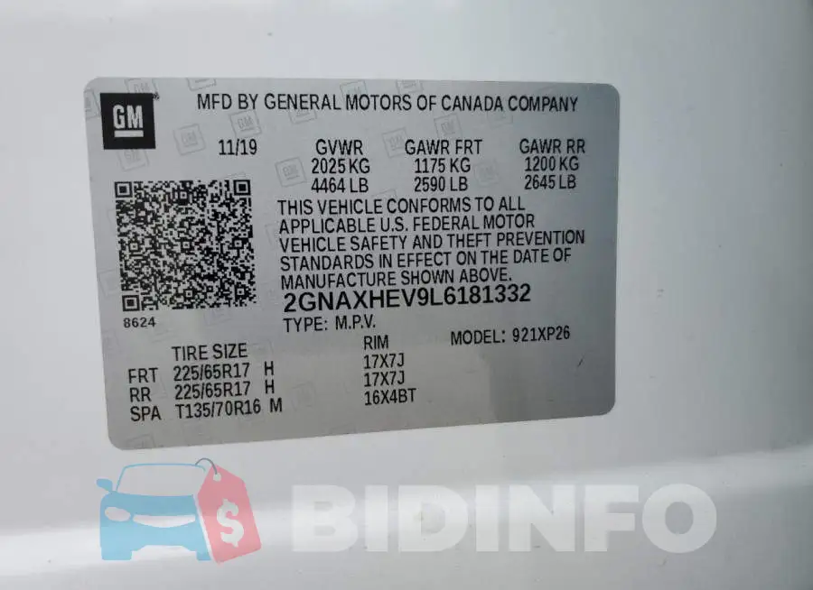 2GNAXHEV9L6181332 Photo# 13