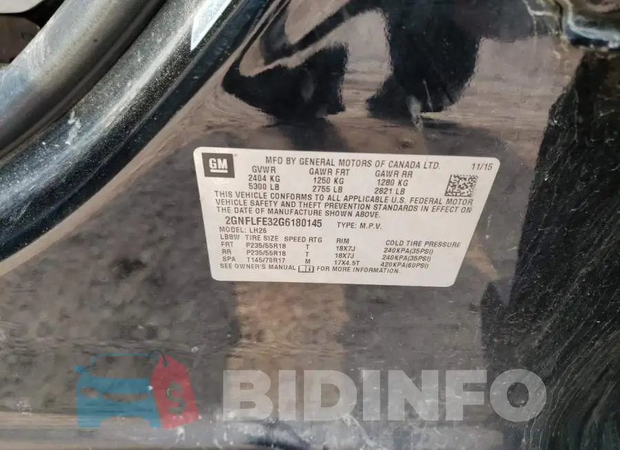 2GNFLFE32G6180145 Photo# 14
