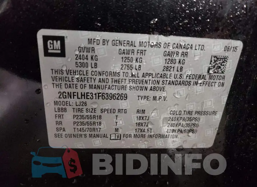 2GNFLHE31F6396269 Photo# 14