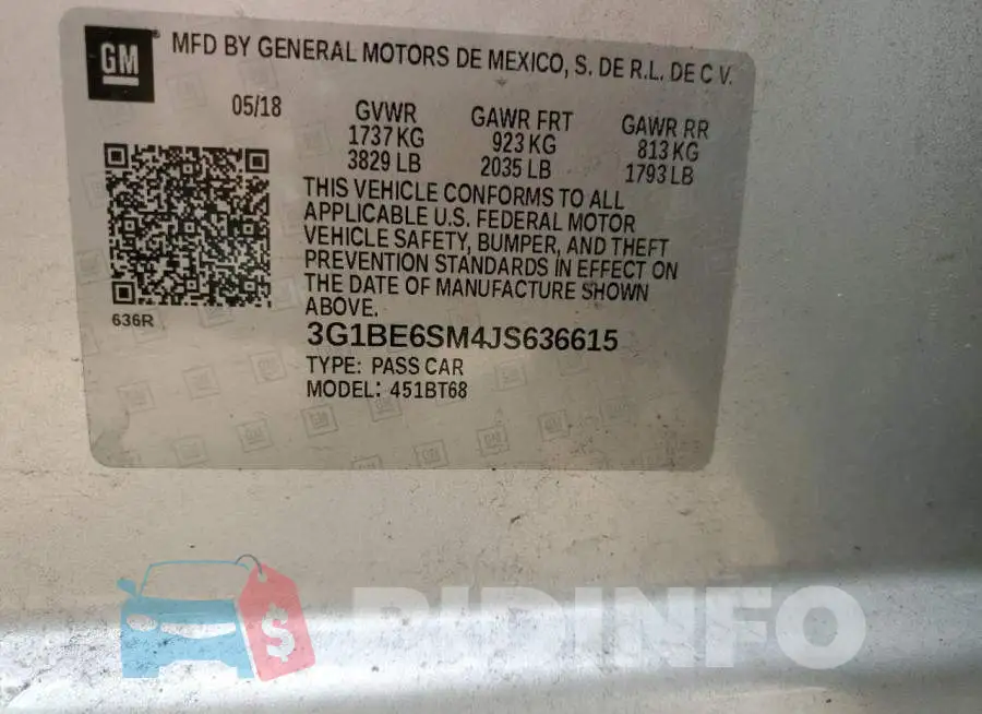 3G1BE6SM4JS636615 Photo# 12