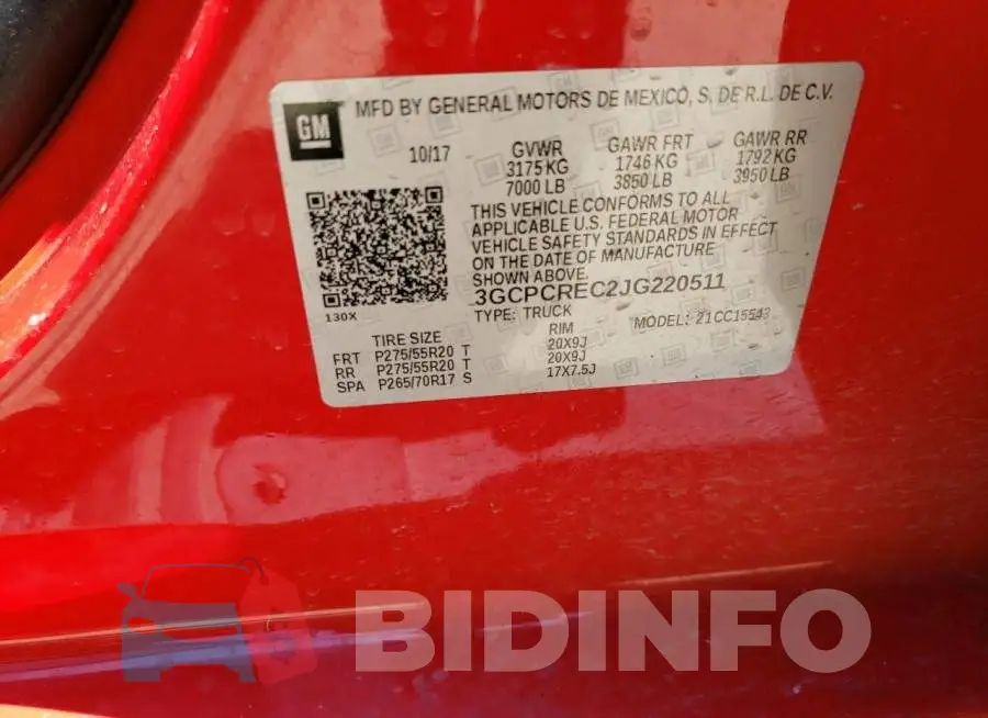 3GCPCREC2JG220511 Photo# 12