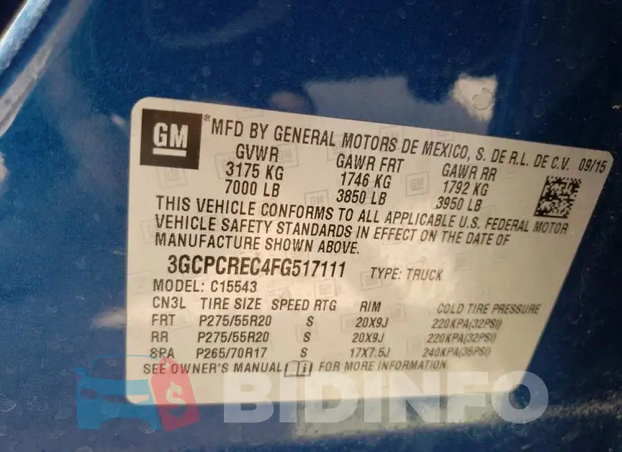 3GCPCREC4FG517111 Photo# 13