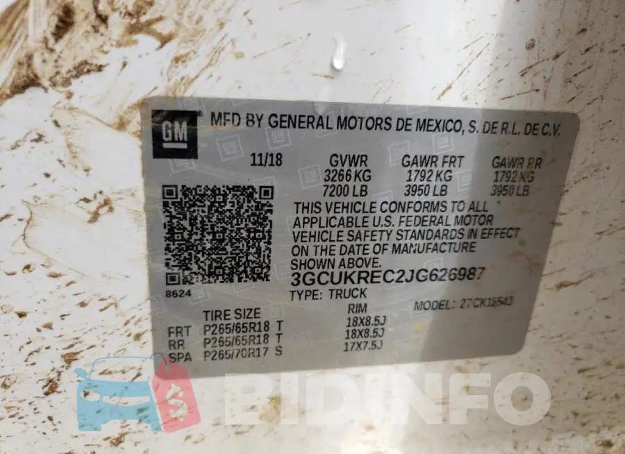 3GCUKREC2JG626987 Photo# 12