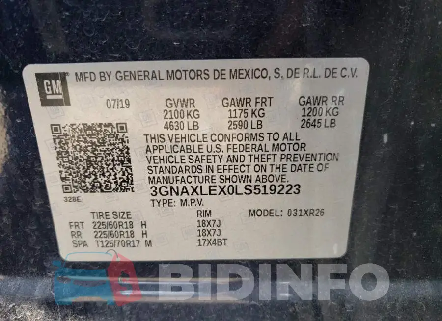 3GNAXLEX0LS519223 Photo# 13