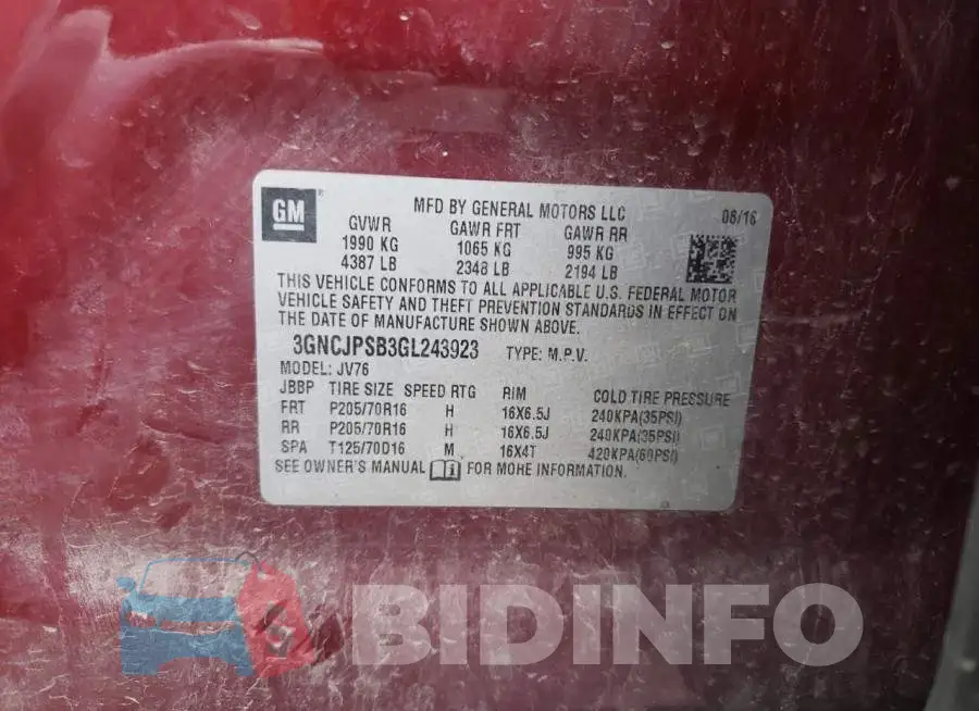 3GNCJPSB3GL243923 Photo# 13