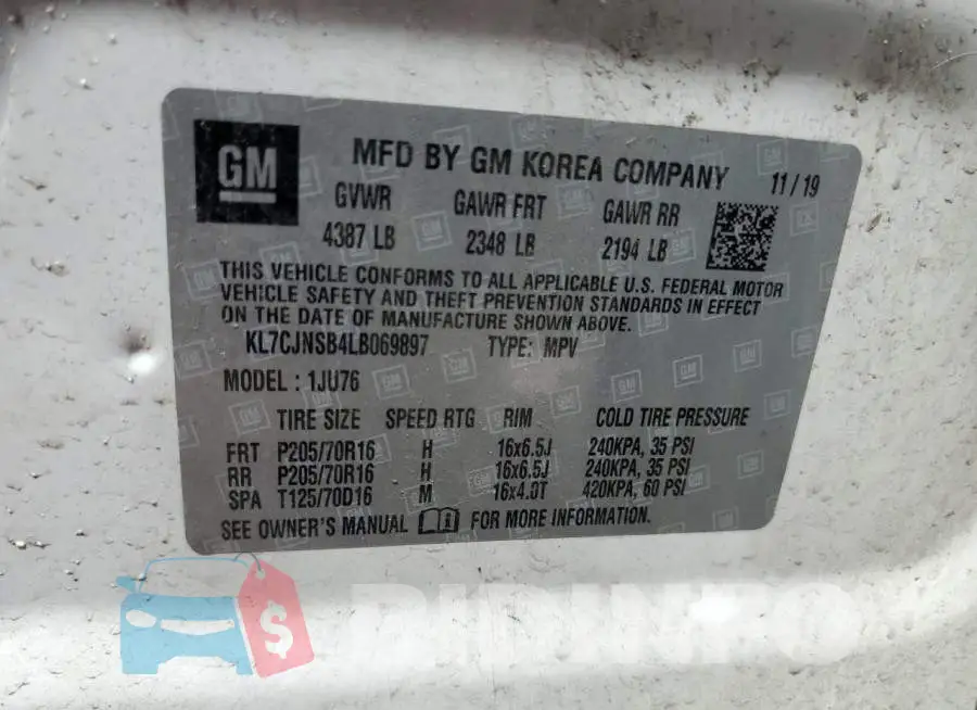 KL7CJNSB4LB069897 Photo# 12