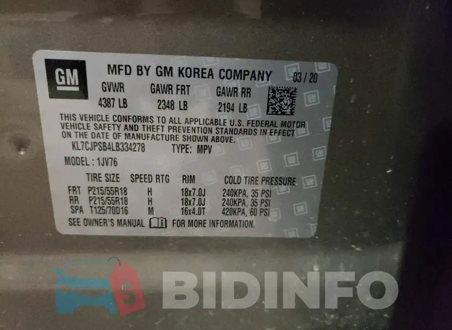 KL7CJPSB4LB334278 Photo# 10