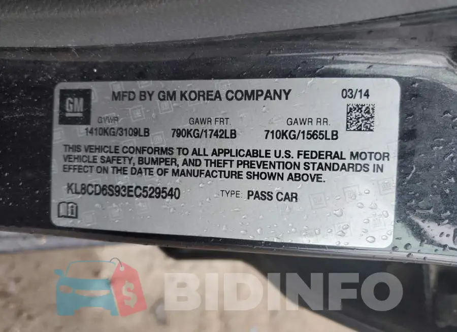 KL8CD6S93EC529540 Photo# 12