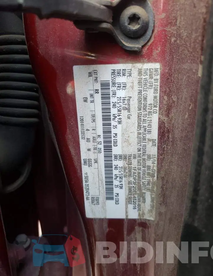 1FADP3F20EL452016 Photo# 13
