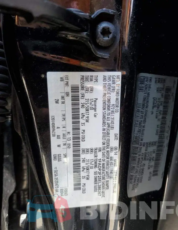 1FADP3F25EL386367 Photo# 12