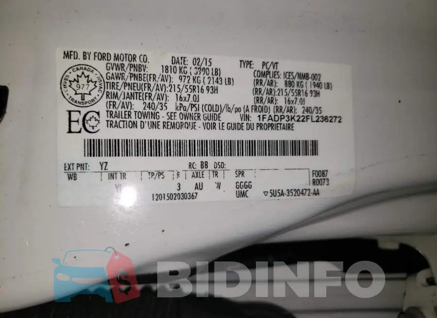 1FADP3K22FL236272 Photo# 12