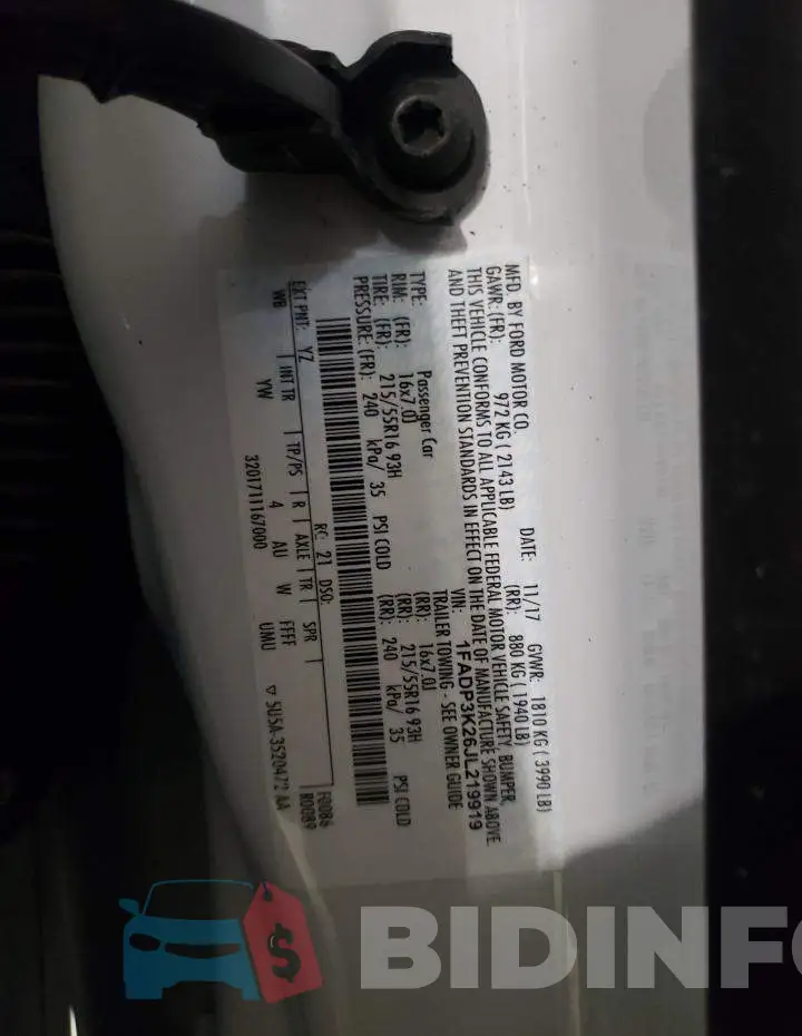1FADP3K26JL219919 Photo# 12