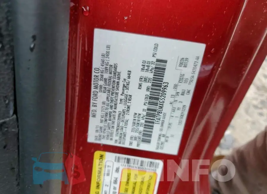 1FATP8EMXG5209963 Photo# 12