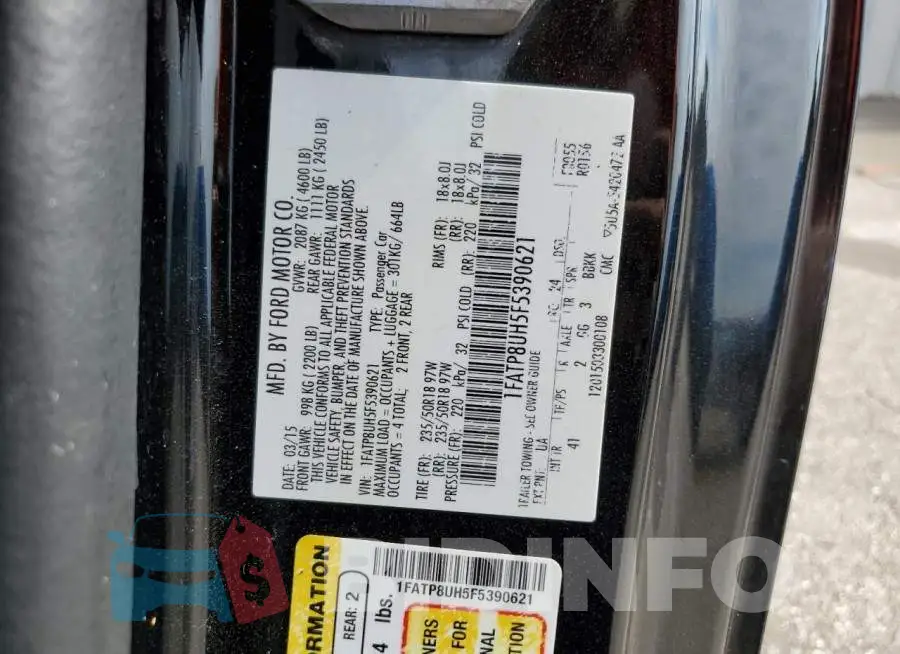 1FATP8UH5F5390621 Photo# 13