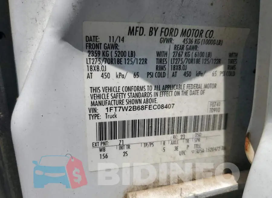 1FT7W2B68FEC08407 Photo# 12