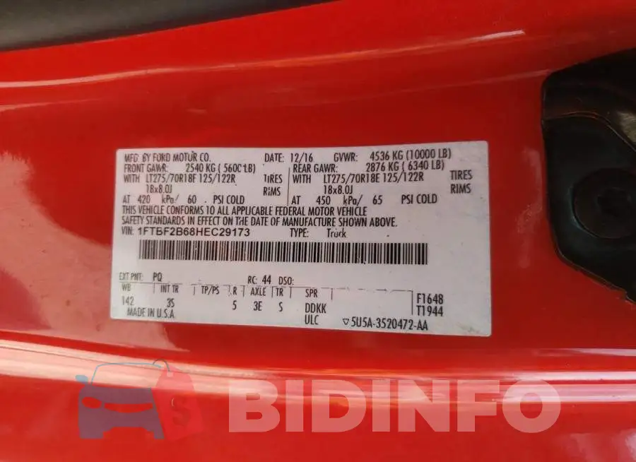 1FTBF2B68HEC29173 Photo# 12