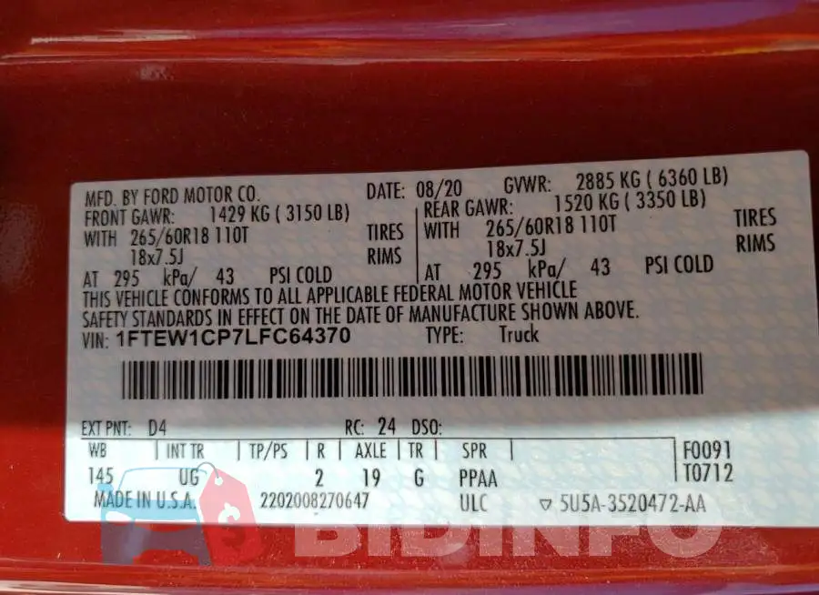 1FTEW1CP7LFC64370 Photo# 13