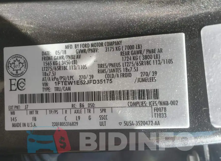 1FTEW1E52JFD35175 Photo# 13