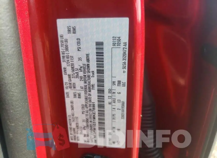 1FTFW1E51MKE78991 Photo# 13