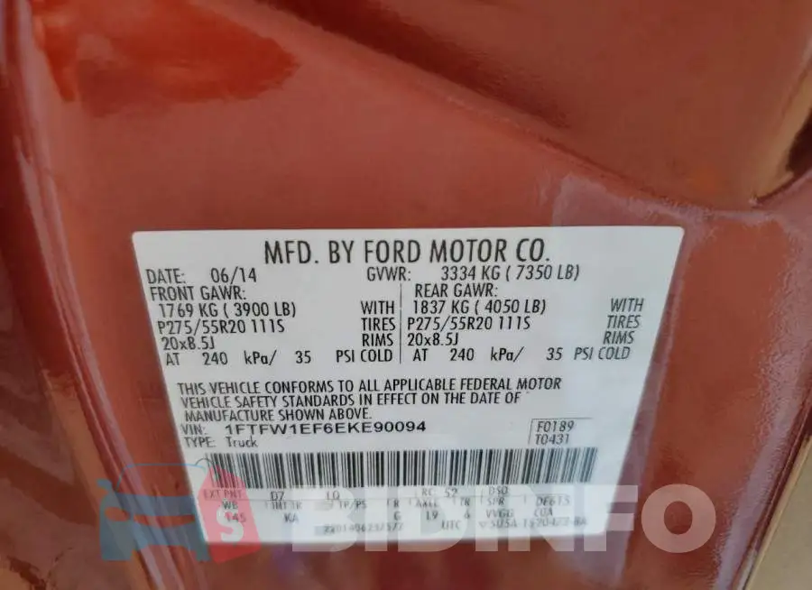 1FTFW1EF6EKE90094 Photo# 13