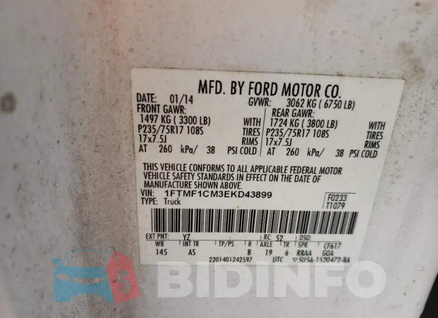 1FTMF1CM3EKD43899 Photo# 12
