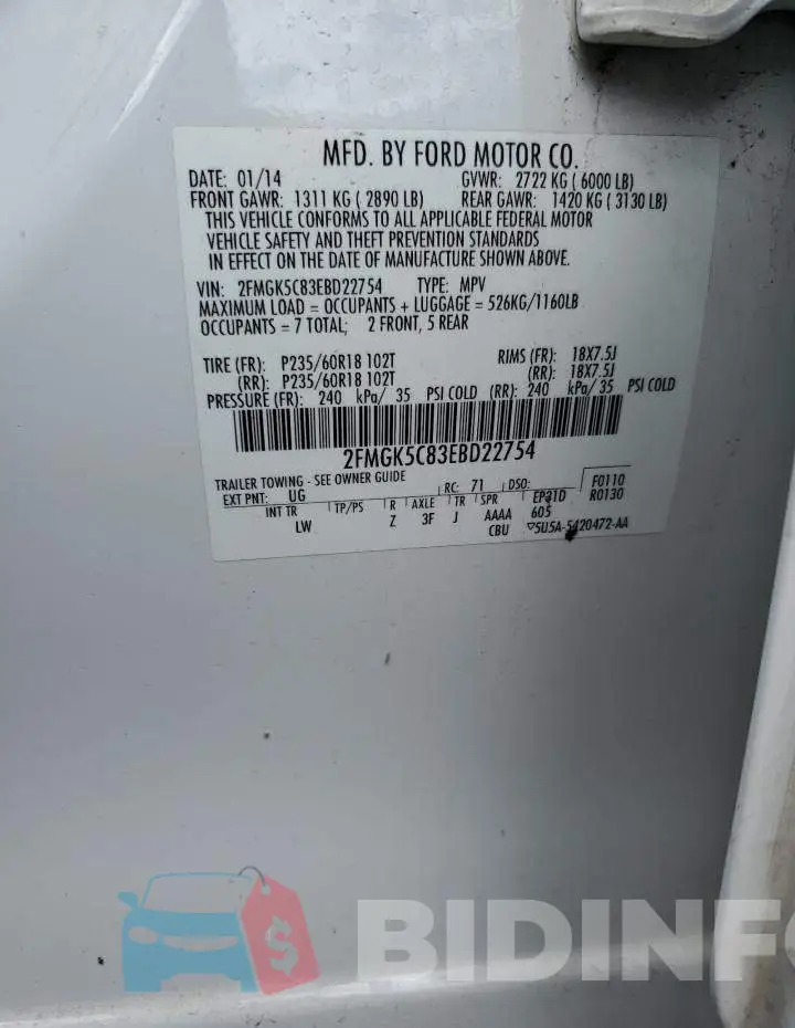 2FMGK5C83EBD22754 Photo# 12