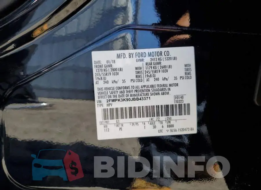 2FMPK3K90JBB43371 Photo# 12