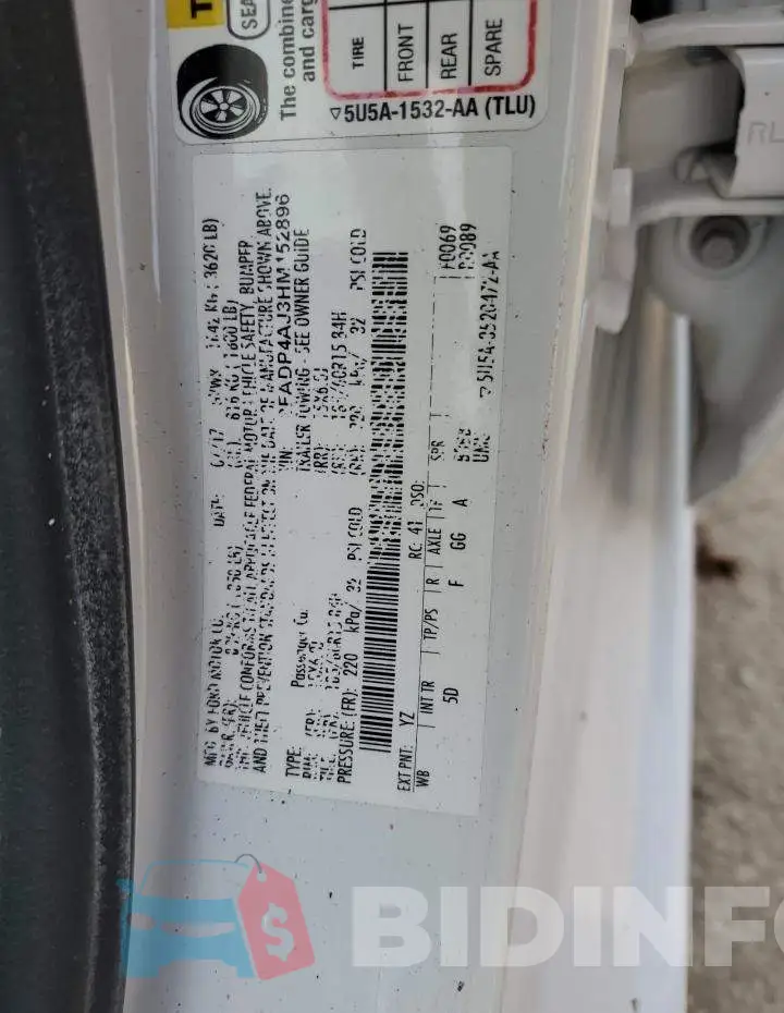 3FADP4AJ3HM152896 Photo# 12