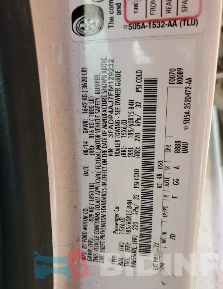 3FADP4AJ7FM129232 Photo# 12