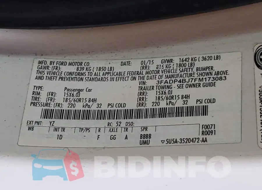 3FADP4BJ7FM173083 Photo# 12