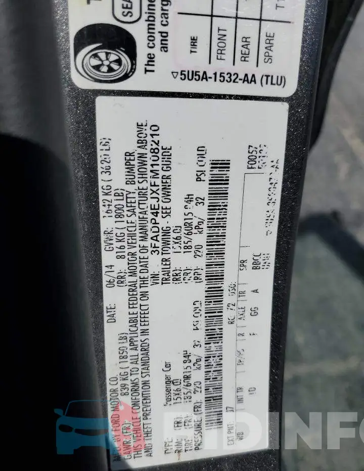 3FADP4EJXFM108210 Photo# 12
