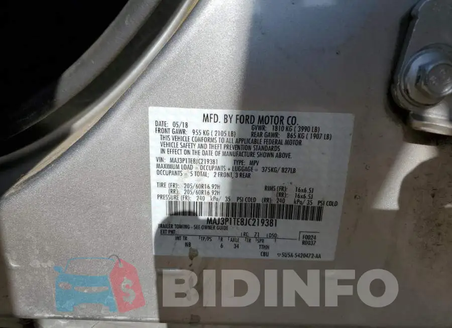 MAJ3P1TE8JC219381 Photo# 13