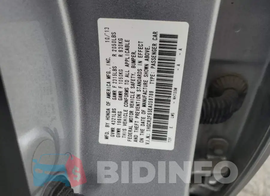 1HGCR2F55EA059789 Photo# 12