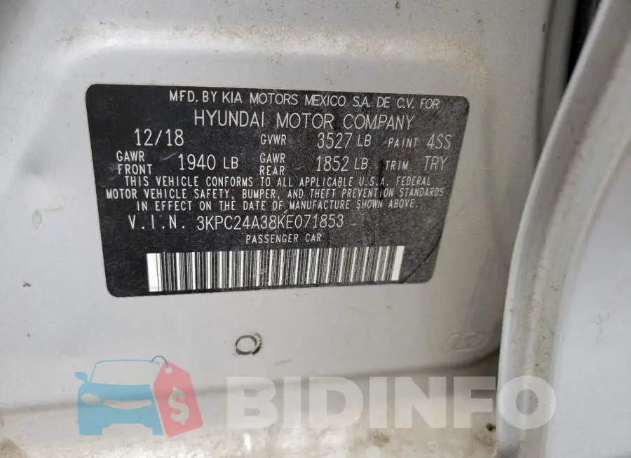 3KPC24A38KE071853 Photo# 12