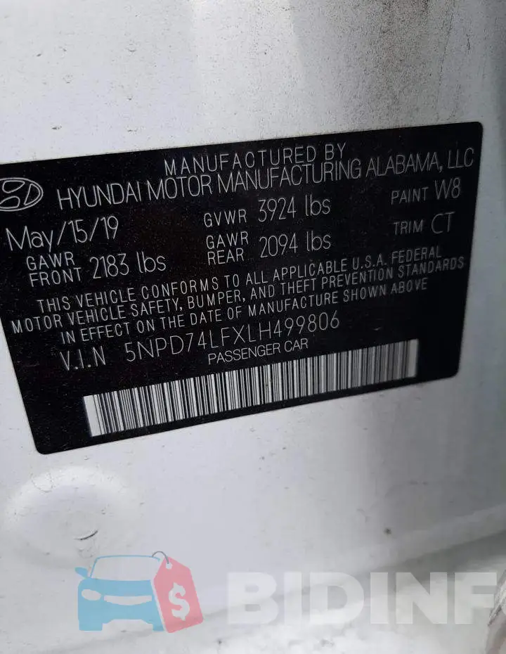 5NPD74LFXLH499806 Photo# 13