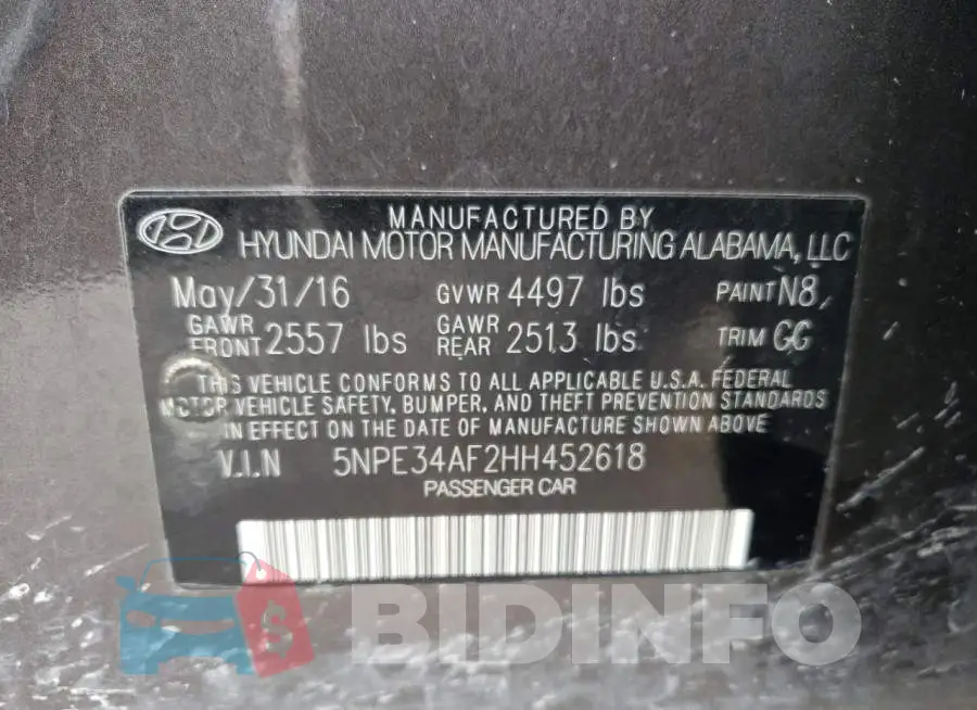5NPE34AF2HH452618 Photo# 12