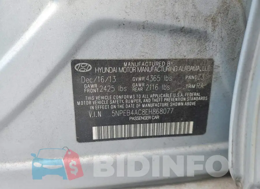 5NPEB4AC8EH868077 Photo# 12