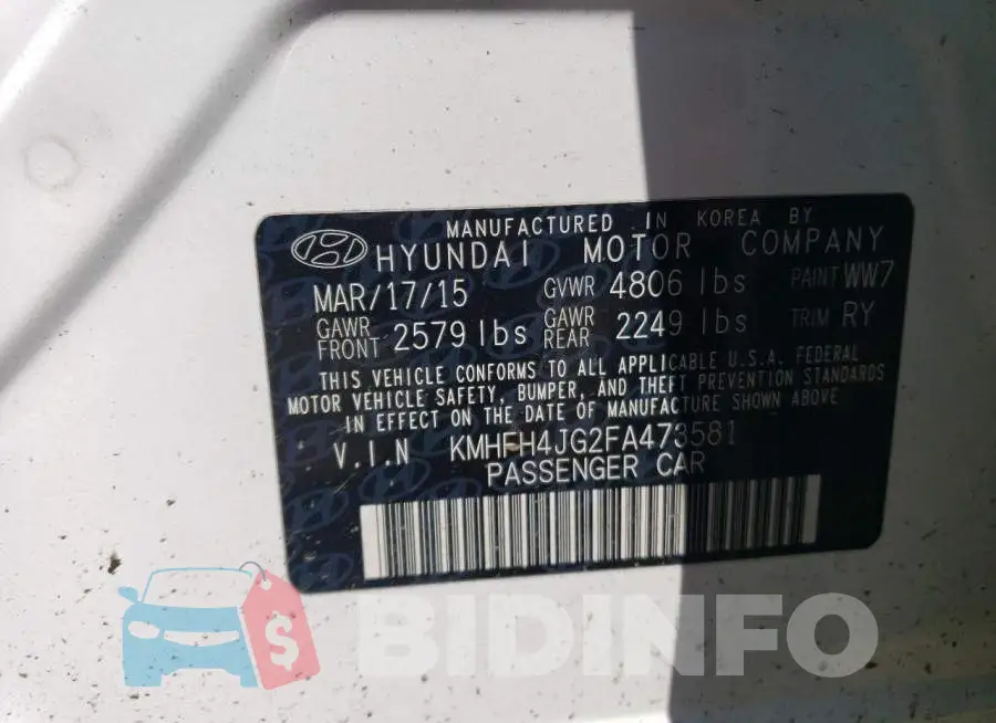 KMHFH4JG2FA473581 Photo# 13