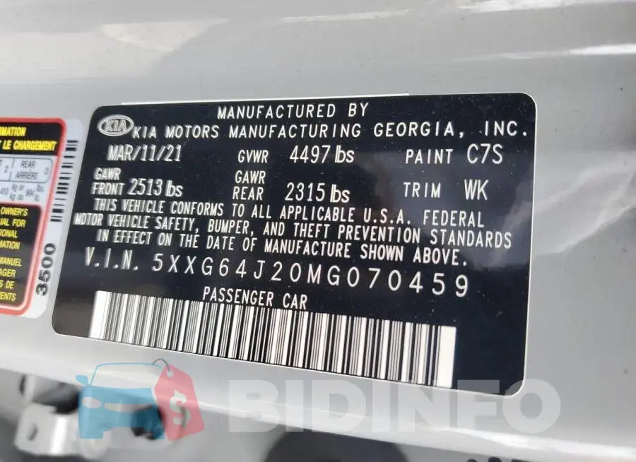 5XXG64J20MG070459 Photo# 12