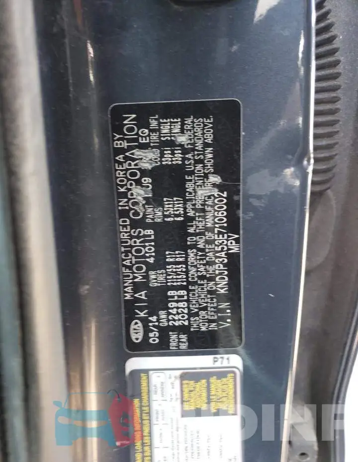 KNDJP3A53E7106002 Photo# 13