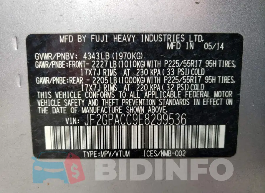 JF2GPACC9E8299536 Photo# 13
