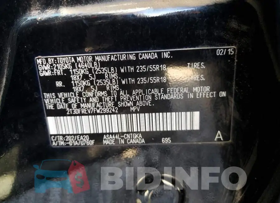 2T3DFREV7FW299242 Photo# 12
