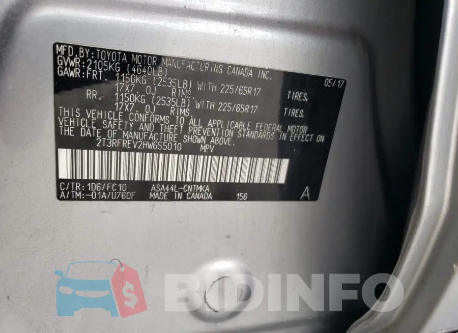 2T3RFREV2HW655010 Photo# 13