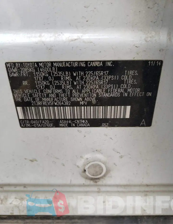 2T3RFREV5FW264382 Photo# 13