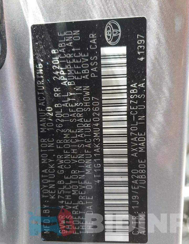 4T1G11AK3MU402607 Photo# 13