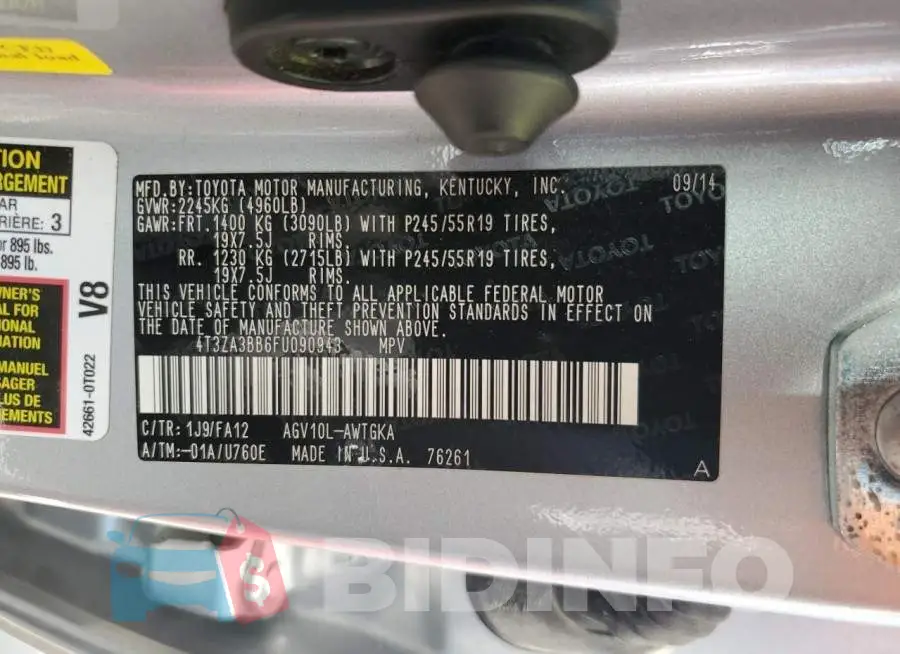 4T3ZA3BB6FU090943 Photo# 13