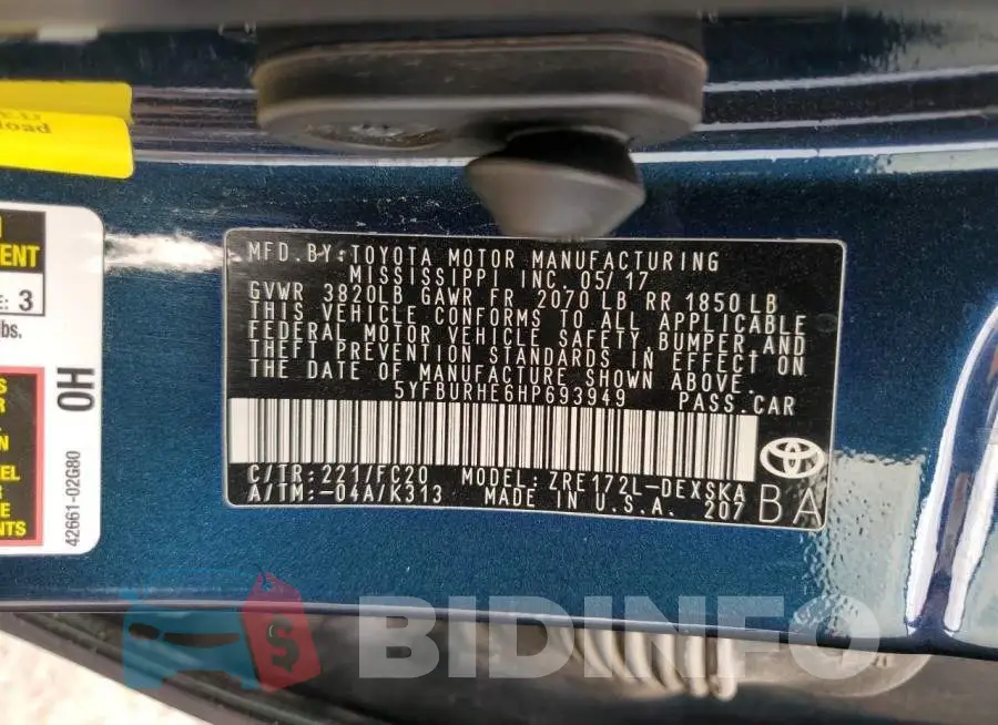 5YFBURHE6HP693949 Photo# 13