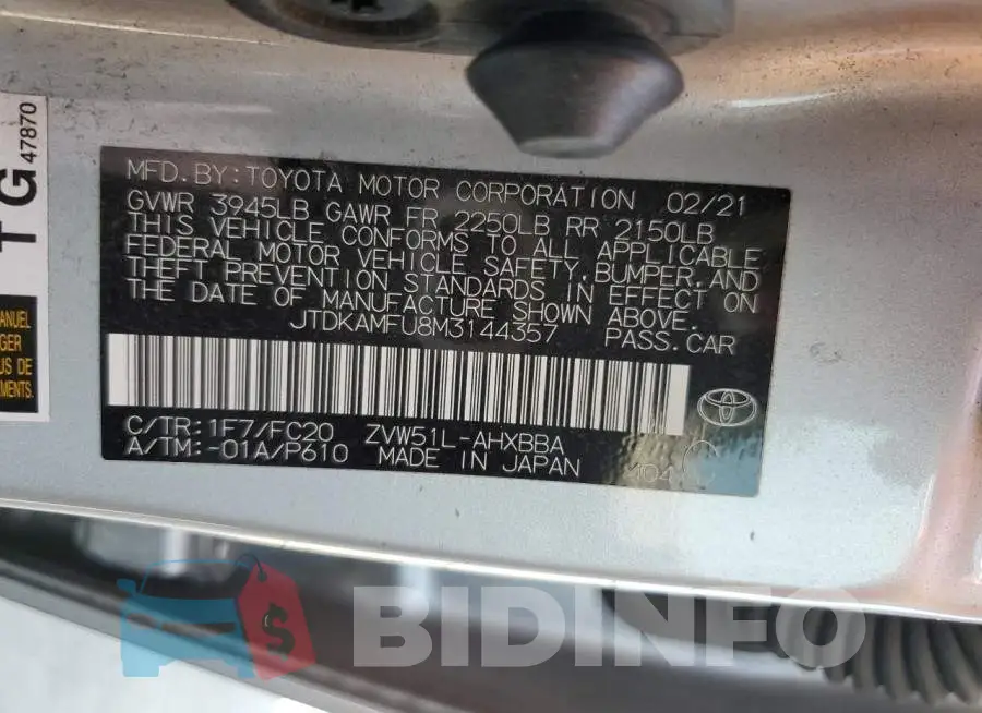 JTDKAMFU8M3144357 Photo# 12