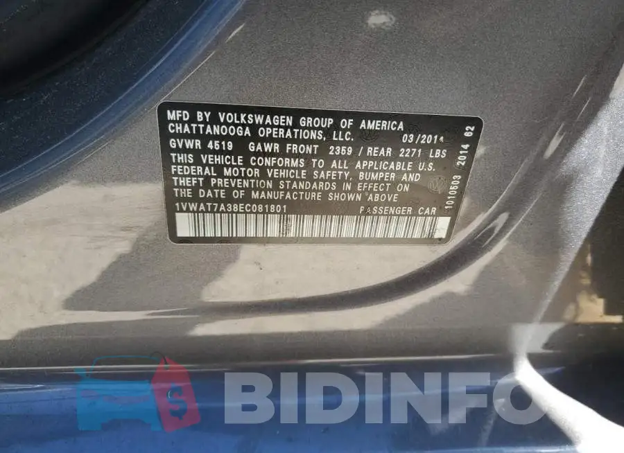 1VWAT7A38EC081801 Photo# 12